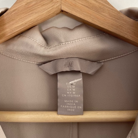 H&M Satin Midi Dress Light Taupe - M - Picture 6 of 8